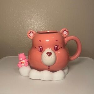 Pink Care Bear Sculpted Ceramic Mug + Love-A-Lot Care Bear Silicone Coaster